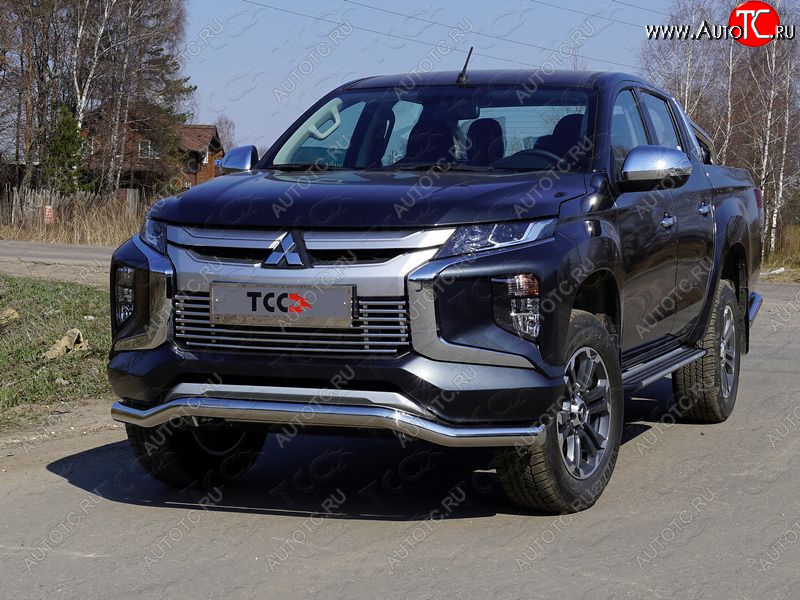 22 999 р. Защита переднего бампера волна d76,1 мм ТСС Тюнинг  Mitsubishi L200  5 KK,KL (2018-2022) рестайлинг (нержавейка)  с доставкой в г. Санкт‑Петербург