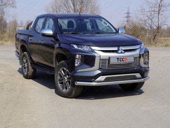 20 499 р. Защита переднего бампера нижняя 76,1 мм ТСС Тюнинг Mitsubishi L200 5 KK,KL рестайлинг (2018-2022) (нержавейка)  с доставкой в г. Санкт‑Петербург. Увеличить фотографию 1