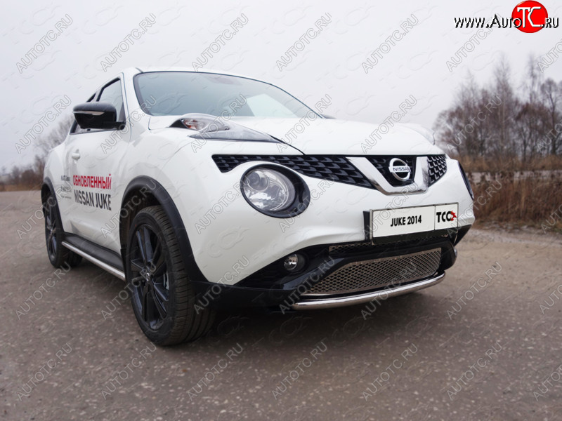 7 499 р. Защита переднего бампера нижняя d42,4 мм ТСС Тюнинг  Nissan Juke  1 YF15 (2014-2020) (нержавейка)  с доставкой в г. Санкт‑Петербург