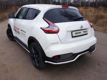 17 999 р. Защита заднего бампера d 42,4 мм ТСС Тюнинг  Nissan Juke  1 YF15 (2014-2020) рестайлинг (нержавейка)  с доставкой в г. Санкт‑Петербург. Увеличить фотографию 1