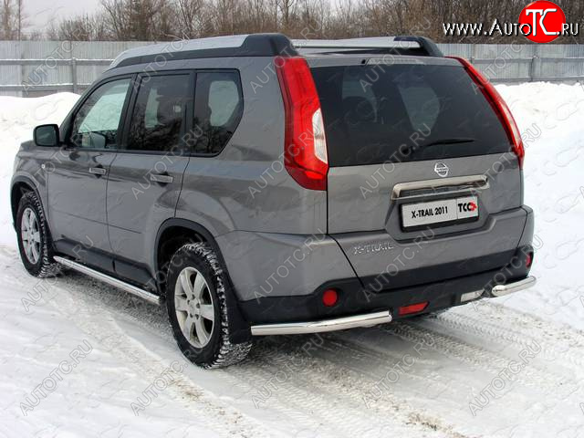 11 999 р. Защита заднего бампера (уголки, d60,3 мм) TCC  Nissan X-trail  2 T31 (2010-2015) рестайлинг  с доставкой в г. Санкт‑Петербург