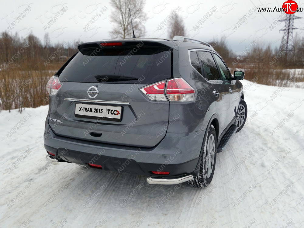 17 999 р. Защита заднего бампера (уголки, d60,3 мм) TCC  Nissan X-trail  3 T32 (2013-2018) дорестайлинг  с доставкой в г. Санкт‑Петербург