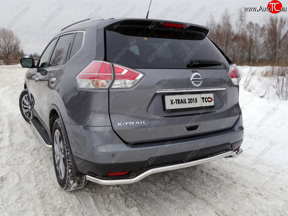 20 999 р. Защита задняя (нержавейка d42,4 мм), ТСС Тюнинг Nissan X-trail 3 T32 дорестайлинг (2013-2018)  с доставкой в г. Санкт‑Петербург