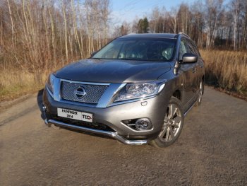 25 599 р. Защита переднего бампера кенгурин 60,3 мм ТСС Тюнинг  Nissan Pathfinder  R52 (2012-2017) дорестайлинг (нержавейка)  с доставкой в г. Санкт‑Петербург. Увеличить фотографию 1