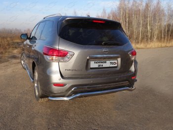 25 599 р. Защита задняя (нержавейка 60,3 мм) ТСС Тюнинг  Nissan Pathfinder  R52 (2012-2017) дорестайлинг  с доставкой в г. Санкт‑Петербург. Увеличить фотографию 1