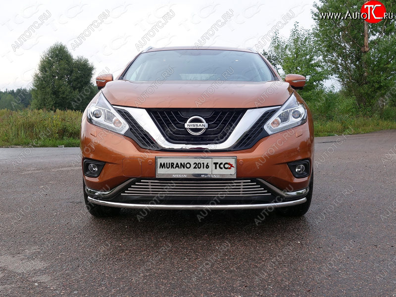 17 999 р. Защита переднего бампера нижняя d42,4 мм ТСС Тюнинг  Nissan Murano  3 Z52 (2015-2022) (нержавейка)  с доставкой в г. Санкт‑Петербург