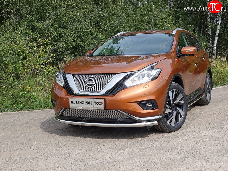 20 999 р. Защита переднего бампера нижняя d60,3 мм ТСС Тюнинг Nissan Murano 3 Z52 дорестайлинг (2015-2022) (нержавейка)  с доставкой в г. Санкт‑Петербург