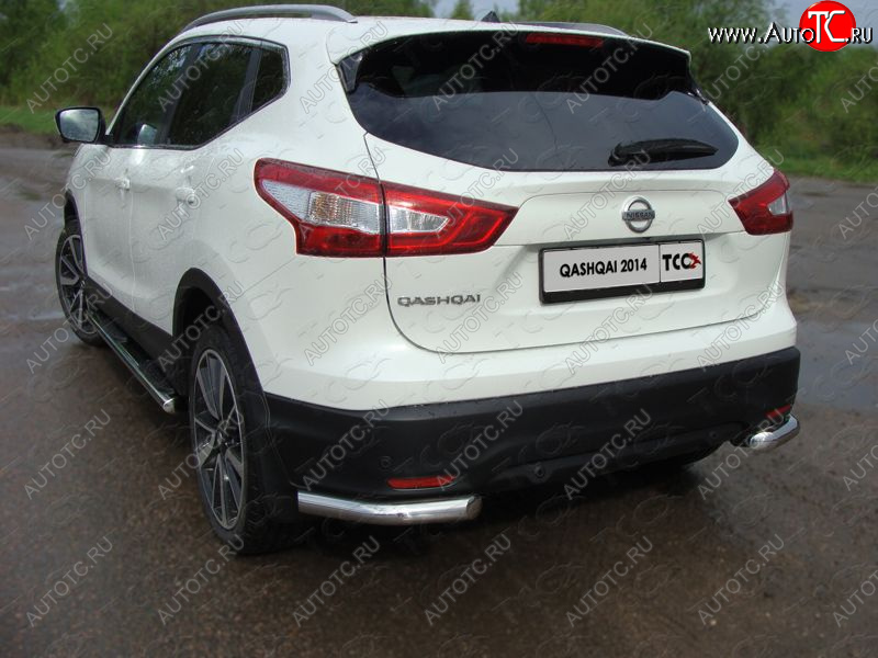 16 549 р. Защита заднего бампера (уголки, d60,3 мм) TCC  Nissan Qashqai  2 (2013-2019) J11 дорестайлинг  с доставкой в г. Санкт‑Петербург