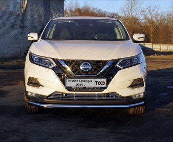 Защита переднего бампера нижняя d60,3 мм ТСС Тюнинг Nissan Qashqai 2 J11 рестайлинг (2017-2022)  (нержавейка)