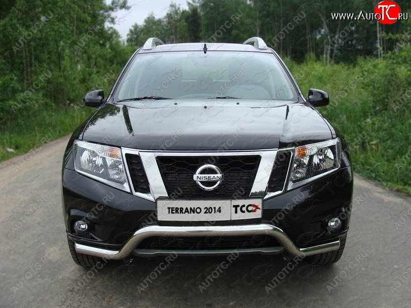 17 999 р. Защита переднего бампера кенгурин 60,3 мм ТСС Тюнинг  Nissan Terrano  D10 (2013-2016) дорестайлинг (нержавейка)  с доставкой в г. Санкт‑Петербург