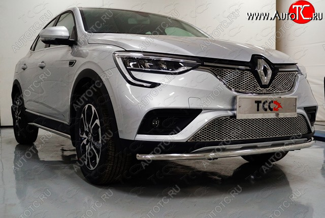 14 349 р. Защита переднего бампера нижняя 42,4 мм ТСС Тюнинг Renault Arkana (2019-2024) (нержавейка)  с доставкой в г. Санкт‑Петербург