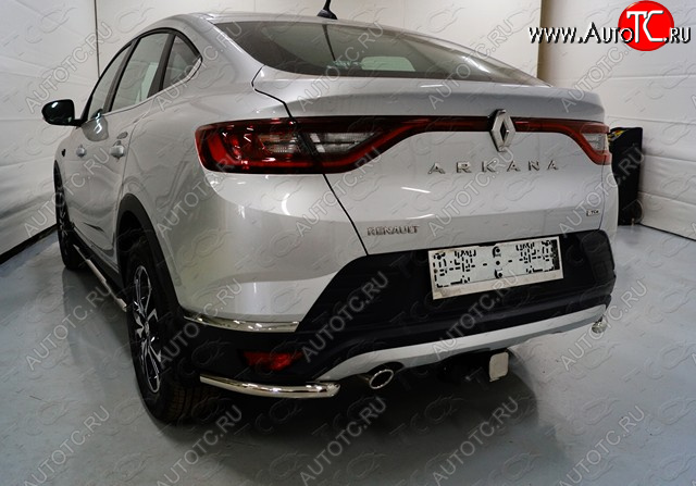 8 899 р. Защита заднего бампера (уголки, d42,4 мм) TCC Renault Arkana (2019-2024)  с доставкой в г. Санкт‑Петербург