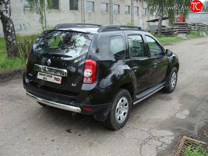 16 299 р. Защита задняя (овальная короткая 75х42 мм) ТСС Тюнинг Renault Duster HS дорестайлинг (2010-2015) (овальная короткая)  с доставкой в г. Санкт‑Петербург