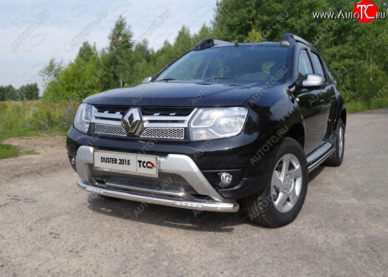 29 999 р. Защита переднего бампера нижняя с ДХО 60,3 мм ТСС Тюнинг Renault Duster HS рестайлинг (2015-2021) (нержавейка)  с доставкой в г. Санкт‑Петербург