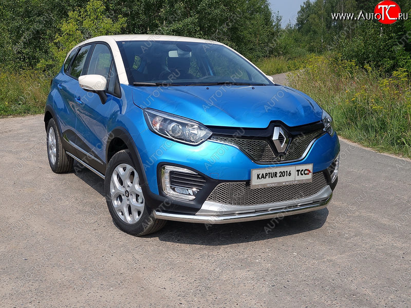 16 549 р. Защита переднего бампера нижняя d60,3 мм ТСС Тюнинг  Renault Kaptur (2016-2020) (нержавейка)  с доставкой в г. Санкт‑Петербург