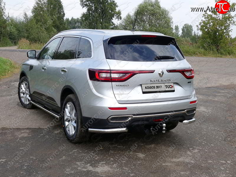 17 999 р. Защита заднего бампера (уголки, d60,3 мм) TCC Renault Koleos 2 (2016-2024)  с доставкой в г. Санкт‑Петербург