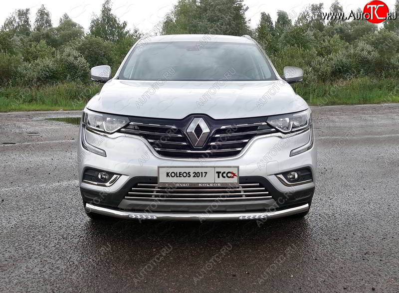 34 649 р. Защита переднего бампера нижняя с ДХО 60,3 мм ТСС Тюнинг  Renault Koleos  2 (2016-2024) (нержавейка)  с доставкой в г. Санкт‑Петербург