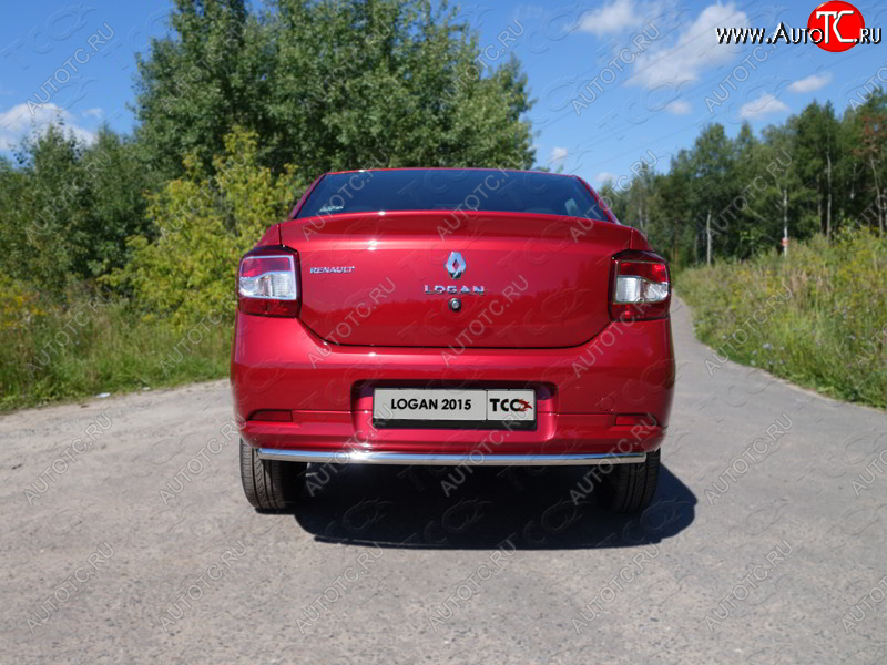 8 899 р. Защита задняя (нержавейка 42,4 мм), ТСС Тюнинг  Renault Logan  2 (2014-2018) дорестайлинг  с доставкой в г. Санкт‑Петербург