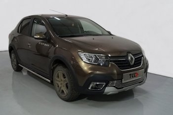 19 999 р. Защита порогов труба d42,4 мм ТСС Тюнинг  Renault Logan Stepway (2018-2024) (серые)  с доставкой в г. Санкт‑Петербург. Увеличить фотографию 1