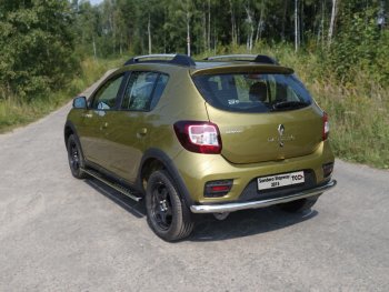 14 999 р. Защита задняя (нержавейка 60,3 мм) ТСС Тюнинг  Renault Sandero Stepway  (B8) (2014-2018) дорестайлинг  с доставкой в г. Санкт‑Петербург. Увеличить фотографию 1