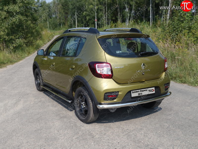 14 999 р. Защита задняя (нержавейка 60,3 мм) ТСС Тюнинг  Renault Sandero Stepway  (B8) (2014-2018) дорестайлинг  с доставкой в г. Санкт‑Петербург