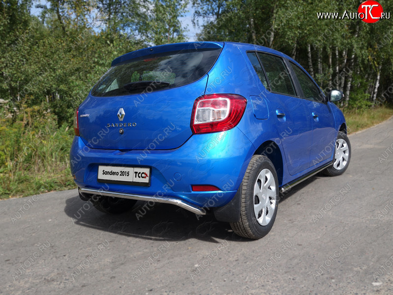 11 999 р. Защита задняя d42,4 мм ТСС Тюнинг  Renault Sandero  (B8) (2014-2018) дорестайлинг  с доставкой в г. Санкт‑Петербург