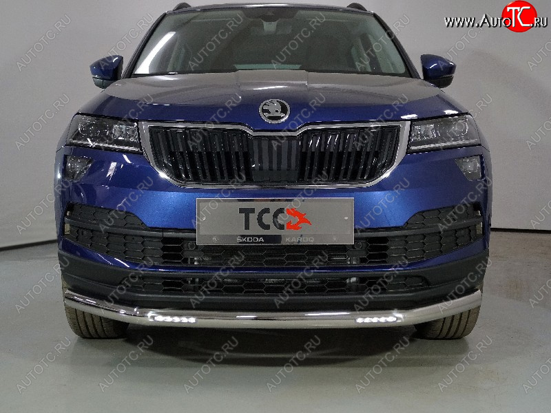 35 599 р. Защита переднего бампера нижняя с ДХО 60,3 мм ТСС Тюнинг Skoda Karoq NU7 рестайлинг (2020-2024) (нержавейка)  с доставкой в г. Санкт‑Петербург