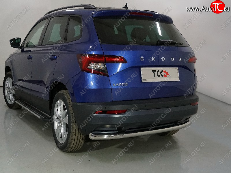 14 999 р. Защита задняя (нержавейка 60,3 мм) ТСС Тюнинг  Skoda Karoq  NU7 (2020-2024) рестайлинг  с доставкой в г. Санкт‑Петербург