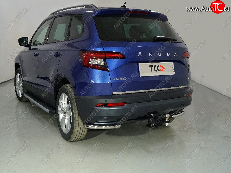 10 949 р. Защита заднего бампера (уголки, d42,4 мм) TCC  Skoda Karoq  NU7 (2020-2024) рестайлинг  с доставкой в г. Санкт‑Петербург