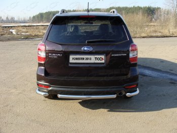 Защита задняя (центральная нержавейка 60,3 мм) ТСС Тюнинг Subaru Forester SJ дорестайлинг (2012-2016)