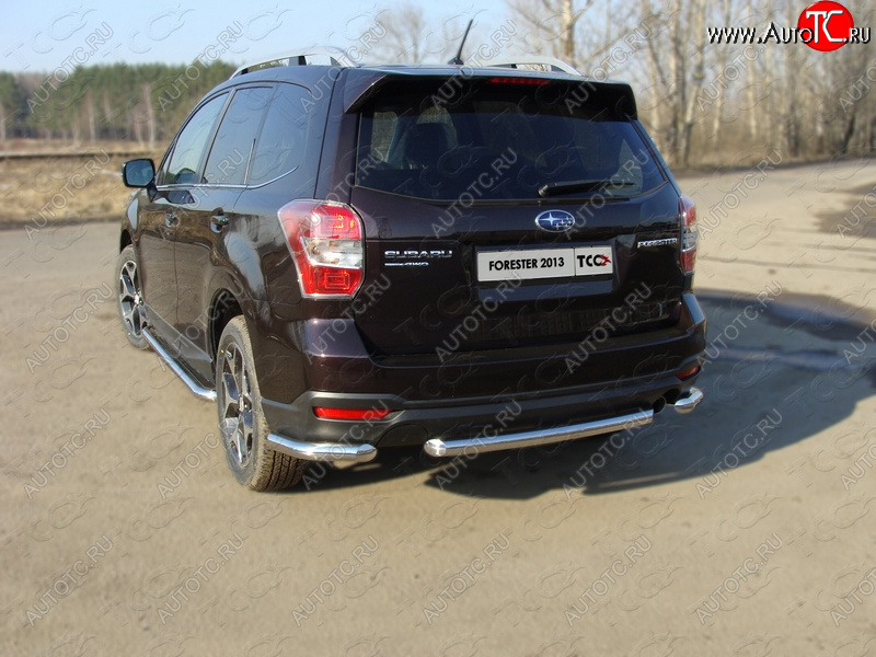 17 999 р. Защита заднего бампера (уголки, d60,3 мм) TCC  Subaru Forester  SJ (2012-2016) дорестайлинг  с доставкой в г. Санкт‑Петербург