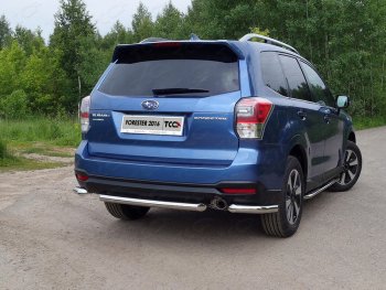 14 999 р. Защита задняя (центральная нержавейка 60,3 мм) ТСС Тюнинг  Subaru Forester  SJ (2016-2019) рестайлинг  с доставкой в г. Санкт‑Петербург. Увеличить фотографию 1