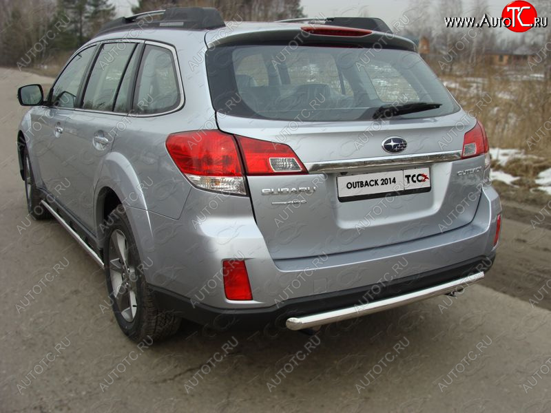 10 499 р. Защита задняя (центральная нержавейка 50,8 мм) ТСС Тюнинг  Subaru Outback  BR, (2012-2015) B14)  рестайлинг универсал  с доставкой в г. Санкт‑Петербург