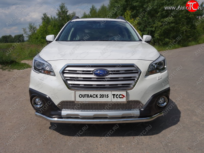 19 549 р. Защита переднего бампера нижняя d60,3 мм ТСС Тюнинг  Subaru Outback  BS/B15 (2014-2018) (нержавейка)  с доставкой в г. Санкт‑Петербург