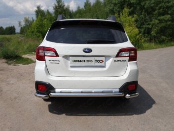 13 399 р. Защита задняя (нержавейка 60,3 мм) ТСС Тюнинг Subaru Outback BS/B15 дорестайлинг универсал (2014-2018)  с доставкой в г. Санкт‑Петербург. Увеличить фотографию 1