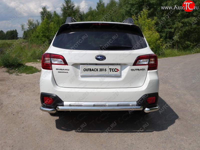 13 399 р. Защита задняя (нержавейка 60,3 мм) ТСС Тюнинг  Subaru Outback  BS/B15 (2014-2018) дорестайлинг универсал  с доставкой в г. Санкт‑Петербург