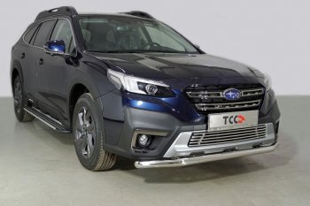 20 999 р. Защита переднего бампера нижняя d60,3 мм ТСС Тюнинг Subaru Outback BT универсал (2019-2024) (нержавейка)  с доставкой в г. Санкт‑Петербург. Увеличить фотографию 1