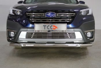 39 999 р. Защита переднего бампера нижняя с ДХО 60,3 мм ТСС Тюнинг  Subaru Outback  BT (2019-2024) универсал (нержавейка)  с доставкой в г. Санкт‑Петербург. Увеличить фотографию 1