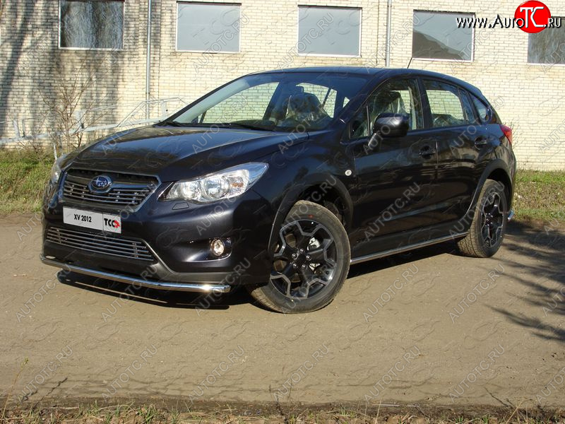 13 399 р. Защита переднего бампера нижняя d42,4 мм ТСС Тюнинг  Subaru XV  GP/G33 (2012-2016) (нержавейка)  с доставкой в г. Санкт‑Петербург