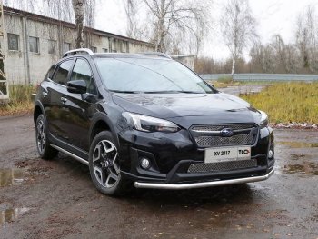 17 999 р. Защита переднего бампера нижняя d60,3 мм ТСС Тюнинг Subaru XV GT/G24 дорестайлинг (2017-2021) (нержавейка)  с доставкой в г. Санкт‑Петербург. Увеличить фотографию 1