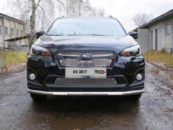 32 999 р. Защита переднего бампера нижняя с ДХО 60,3 мм ТСС Тюнинг  Subaru XV  GT/G24 (2017-2021) дорестайлинг (нержавейка)  с доставкой в г. Санкт‑Петербург. Увеличить фотографию 1