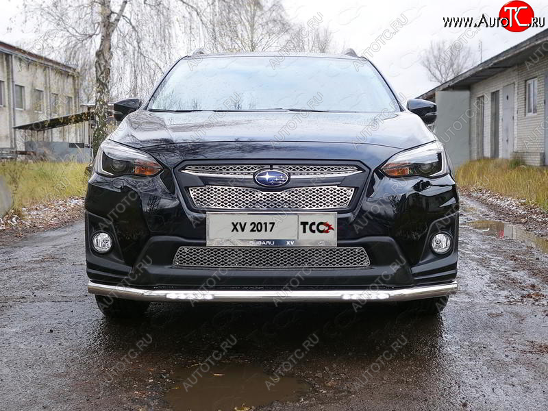 32 999 р. Защита переднего бампера нижняя с ДХО 60,3 мм ТСС Тюнинг  Subaru XV  GT/G24 (2017-2021) дорестайлинг (нержавейка)  с доставкой в г. Санкт‑Петербург