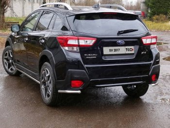 8 899 р. Защита заднего бампера (уголки, d42,4 мм) TCC  Subaru XV  GT/G24 (2017-2021) дорестайлинг  с доставкой в г. Санкт‑Петербург. Увеличить фотографию 1