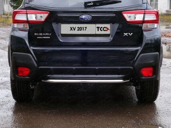 7 499 р. Защита задняя (нержавейка 42,4 мм), ТСС Тюнинг  Subaru XV  GT/G24 (2017-2021) дорестайлинг  с доставкой в г. Санкт‑Петербург. Увеличить фотографию 1