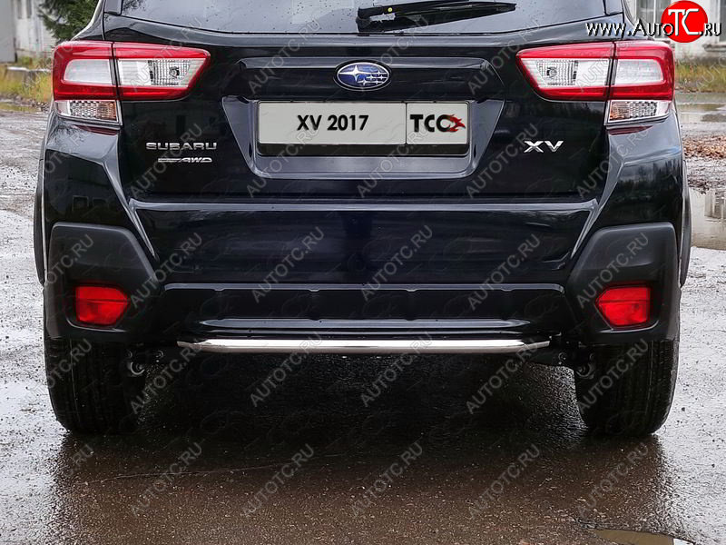 7 499 р. Защита задняя (нержавейка 42,4 мм), ТСС Тюнинг  Subaru XV  GT/G24 (2017-2021) дорестайлинг  с доставкой в г. Санкт‑Петербург