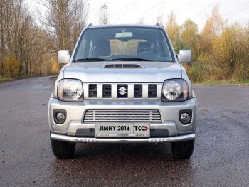 31 199 р. Защита переднего бампера нижняя с ДХО 60,3 мм ТСС Тюнинг  Suzuki Jimny  JB23/JB43 (2012-2018) 2-ой рестайлинг (нержавейка)  с доставкой в г. Санкт‑Петербург. Увеличить фотографию 1