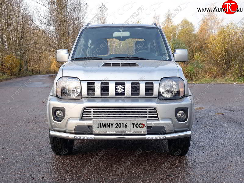 31 199 р. Защита переднего бампера нижняя с ДХО 60,3 мм ТСС Тюнинг  Suzuki Jimny  JB23/JB43 (2012-2018) 2-ой рестайлинг (нержавейка)  с доставкой в г. Санкт‑Петербург