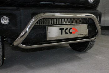 20 749 р. Защита переднего бампера кенгурин 60,3*75 мм ТСС Тюнинг  Suzuki Jimny Sierra  JB74 (2018-2024) (нержавейка)  с доставкой в г. Санкт‑Петербург. Увеличить фотографию 1