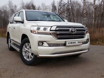 Защита переднего бампера нижняя d76,1 мм (кроме EXECUTIVE) ТСС Тюнинг Toyota Land Cruiser 200 2-ой рестайлинг (2015-2021)  (нержавейка)