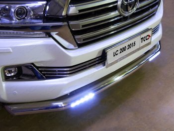 45 999 р. Защита переднего бампера нижняя с ДХО 76,1 мм ТСС Тюнинг  Toyota Land Cruiser  200 (2015-2021) (нержавейка)  с доставкой в г. Санкт‑Петербург. Увеличить фотографию 1